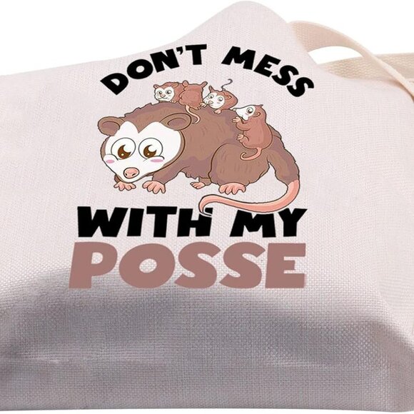 Possum Tote Bag Canvas Funny Gift for Opossum Lover Travel Pouch Versatile - Picture 5 of 7